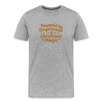 Gingerbread Christmas Magic - Männer Premium Bio T-Shirt - Grau meliert - Vorne - Damien (186cm)