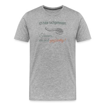 J’ai évalué : Coach, tu es génial ! - T-shirt bio Premium Homme - gris chiné - Devant - Damien (186cm)