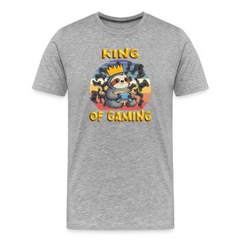 Gaming - Men's Premium Organic T-Shirt - heather grey - Front - Damien (186cm)