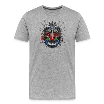 Heavy Metal Rock Mechanical Face Electric guitar - Men's Premium Organic T-Shirt - heather grey - Front - Damien (186cm)