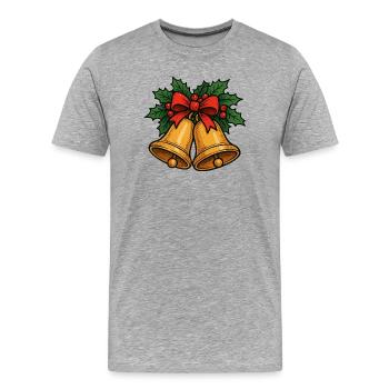 Les cloches de Noël s’inclinent - T-shirt bio Premium Homme - gris chiné - Devant - Damien (186cm)