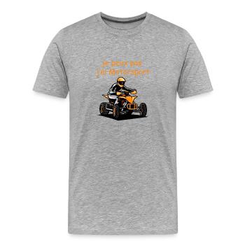Ich kann nicht. Ich habe Motorsport. - Männer Premium Bio T-Shirt - Grau meliert - Vorne - Damien (186cm)