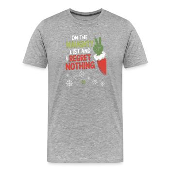 Naughty List I Regret Nothing - Men's Premium Organic T-Shirt - heather grey - Front - Damien (186cm)