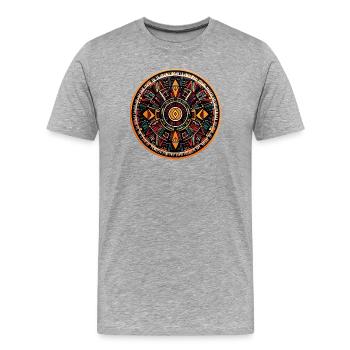 Cercle de Feu du Mandala - T-shirt bio Premium Homme - gris chiné - Devant - Damien (186cm)