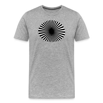 Schwarz-weiße kreisförmige Speichen - Männer Premium Bio T-Shirt - Grau meliert - Vorne - Damien (186cm)