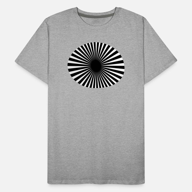 Black and white circular spokes Men's Premium Organic T-Shirt
