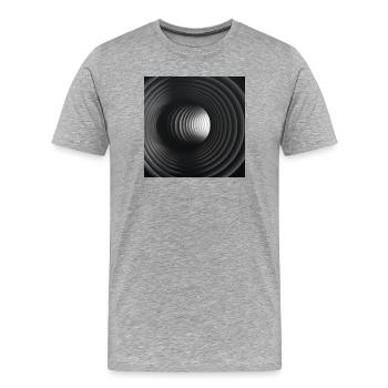 Black and white concentric tunnels - Men's Premium Organic T-Shirt - heather grey - Front - Damien (186cm)
