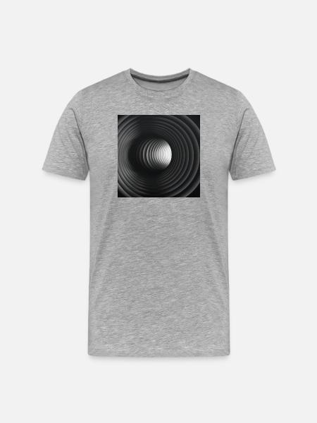 Black and white concentric tunnels - Men's Premium Organic T-Shirt - heather grey