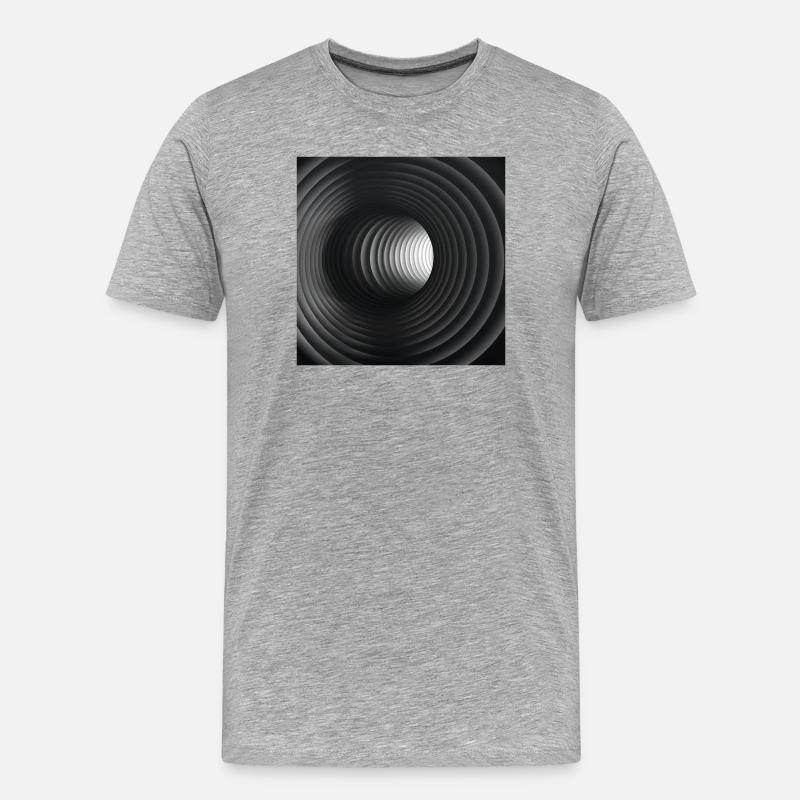 Schwarz-weiße konzentrische Tunnel - Männer Premium Bio T-Shirt - Grau meliert