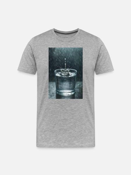 Water crown in rain - Men's Premium Organic T-Shirt - heather grey