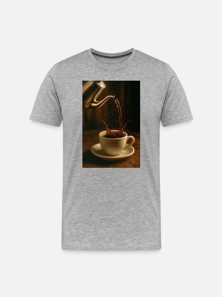 Coffee Porcelain Flow - Men's Premium Organic T-Shirt - heather grey