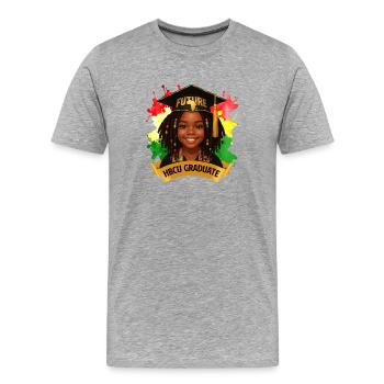 Futur diplômé de l’HBCU – Melanin Pride - T-shirt bio Premium Homme - gris chiné - Devant - Damien (186cm)