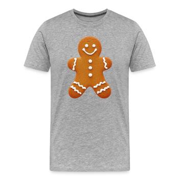 Gingerbread Man :) - Männer Premium Bio T-Shirt - Grau meliert - Vorne - Damien (186cm)