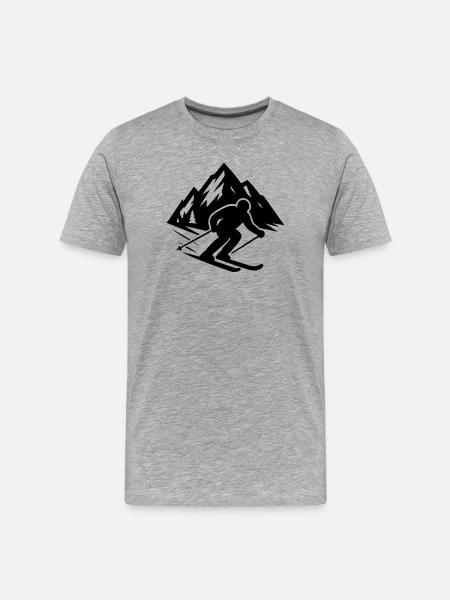 Skiing Mountains - Men's Premium Organic T-Shirt - heather grey