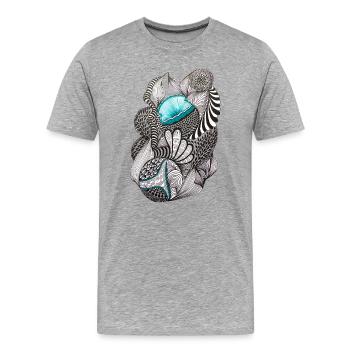 Ozeanische Tintenmuster - Männer Premium Bio T-Shirt - Grau meliert - Vorne - Damien (186cm)