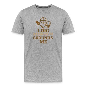 Introverted metal detector hobbyist - Men's Premium Organic T-Shirt - heather grey - Front - Damien (186cm)