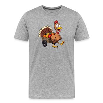 Thanksgiving Funny Thanksgiving Turkey - Men's Premium Organic T-Shirt - heather grey - Front - Damien (186cm)