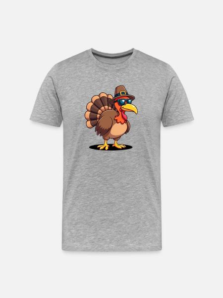 Thanksgiving Drôle Dinde de Thanksgiving - T-shirt bio Premium Homme - gris chiné