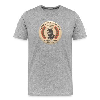 Africa for Africans Marcus Garvey 1887-1940 Roots - Men's Premium Organic T-Shirt - heather grey - Front - Damien (186cm)