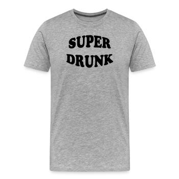 Superbetrunken – Alkohol - Männer Premium Bio T-Shirt - Grau meliert - Vorne - Damien (186cm)