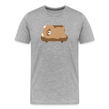 Müder Biber auf der Couch - Männer Premium Bio T-Shirt - Grau meliert - Vorne - Damien (186cm)