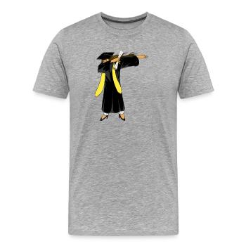 Dabbing Graduation Girl Diploma Funny High School  - Men's Premium Organic T-Shirt - heather grey - Front - Damien (186cm)