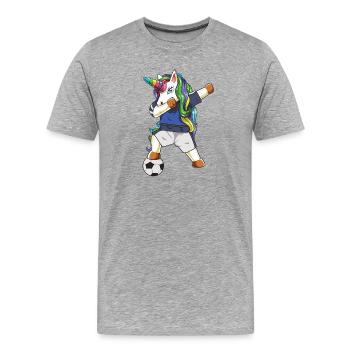 Dab de licorne Football Football Drôle Magic Spor - T-shirt bio Premium Homme - gris chiné - Devant - Damien (186cm)