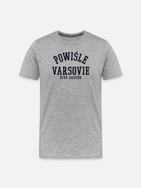 Powisle Warszawa Varsovie - T-shirt bio Premium Homme - gris chiné