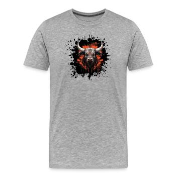 Taureau taureau Blobs - T-shirt bio Premium Homme - gris chiné - Devant - Damien (186cm)
