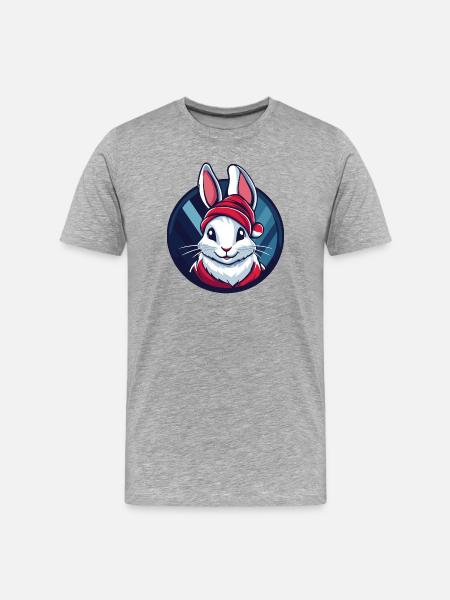 WeihnachtsHase im Winterkreis - Männer Premium Bio T-Shirt - Grau meliert