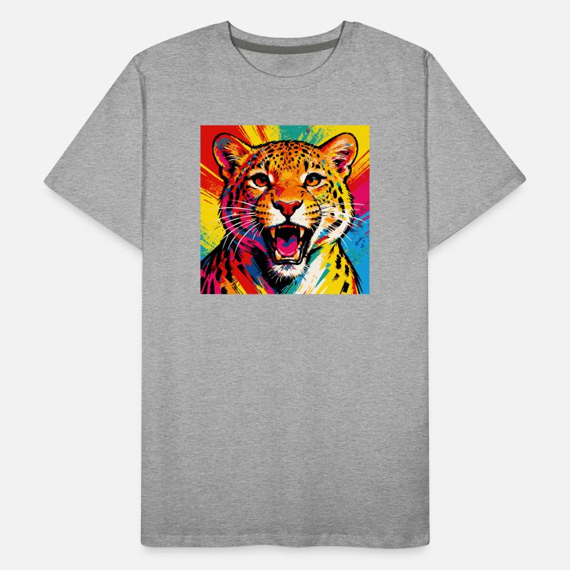Explosion de couleurs du léopard pop art T-shirt bio Premium Homme