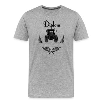 Diplom Tractor – Namensraum - Männer Premium Bio T-Shirt - Grau meliert - Vorne - Damien (186cm)
