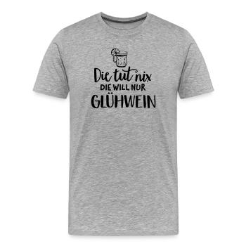 Humour de l’expression du vin chaud - T-shirt bio Premium Homme - gris chiné - Devant - Damien (186cm)