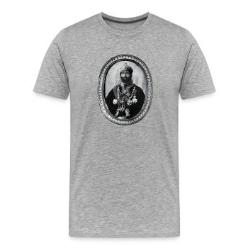 Haile Selassie Jah Rastafari Royal Reggae Roots - Men's Premium Organic T-Shirt - heather grey - Front - Damien (186cm)