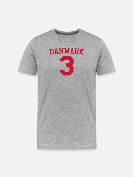 Danemark 3 – Red Sport Design - T-shirt bio Premium Homme - gris chiné