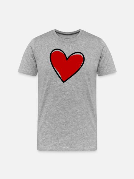 Hearts Love Symbol - Men's Premium Organic T-Shirt - heather grey
