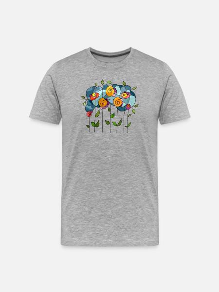 Flowers - Men's Premium Organic T-Shirt - heather grey