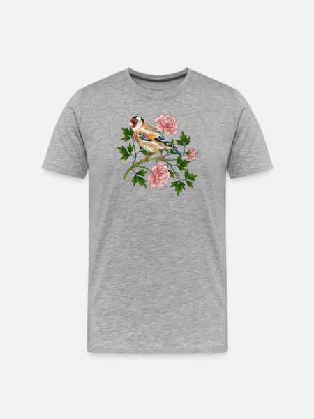 Bunter Vogel - Männer Premium Bio T-Shirt - Grau meliert