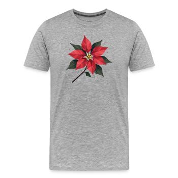 Moderner Weihnachtsstern in warmen Rot- und Grün - Männer Premium Bio T-Shirt - Grau meliert - Vorne - Damien (186cm)
