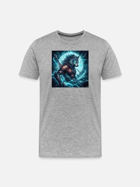Luminous Arcane Wolf Armor - Men's Premium Organic T-Shirt - heather grey