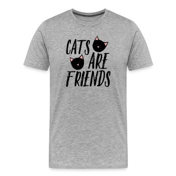 Cats Make Mischief in Pink Triangles - Men's Premium Organic T-Shirt - heather grey - Front - Damien (186cm)