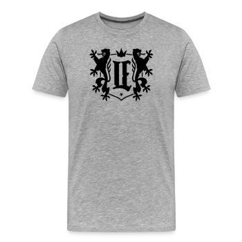 Emblème du roi de la ville de Leipzig LE - T-shirt bio Premium Homme - gris chiné - Devant - Damien (186cm)