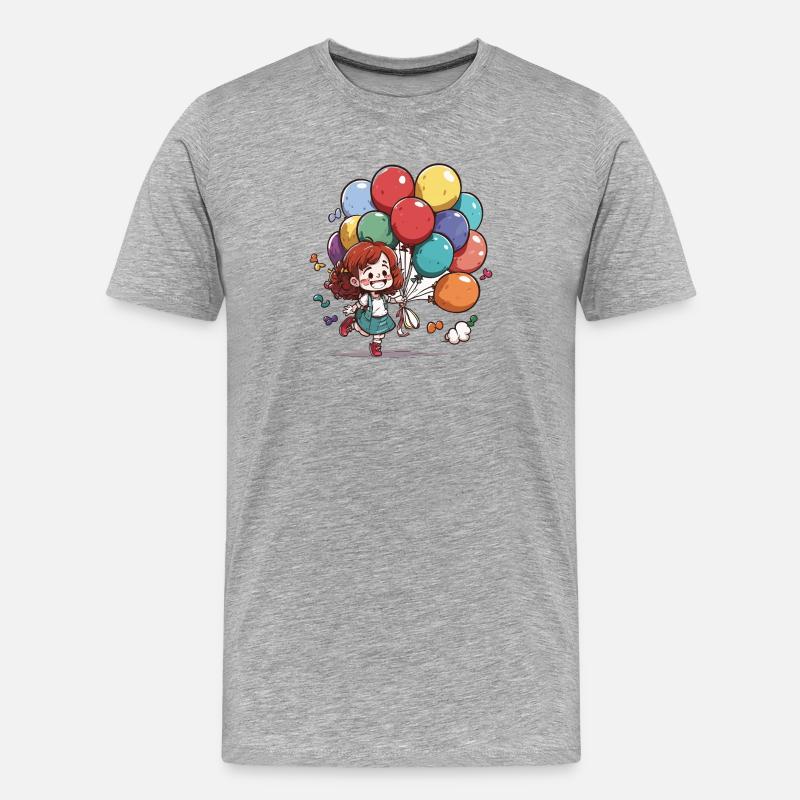 Ballonparade Mädchen - Männer Premium Bio T-Shirt - Grau meliert