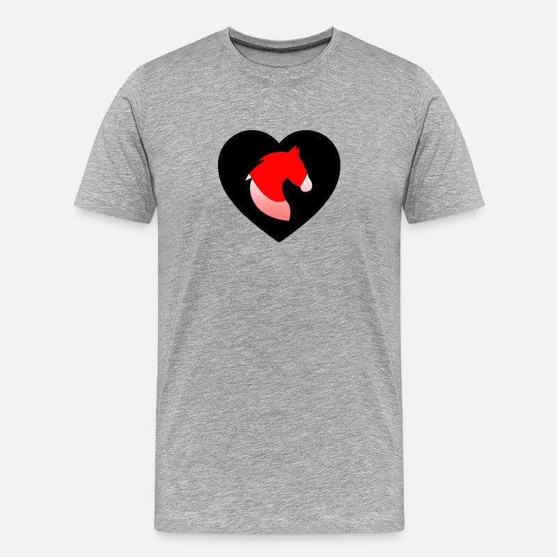 Pferde - Männer Premium Bio T-Shirt - Grau meliert