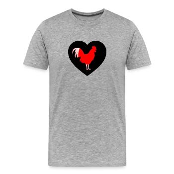 Coq - T-shirt bio Premium Homme - gris chiné - Devant - Damien (186cm)