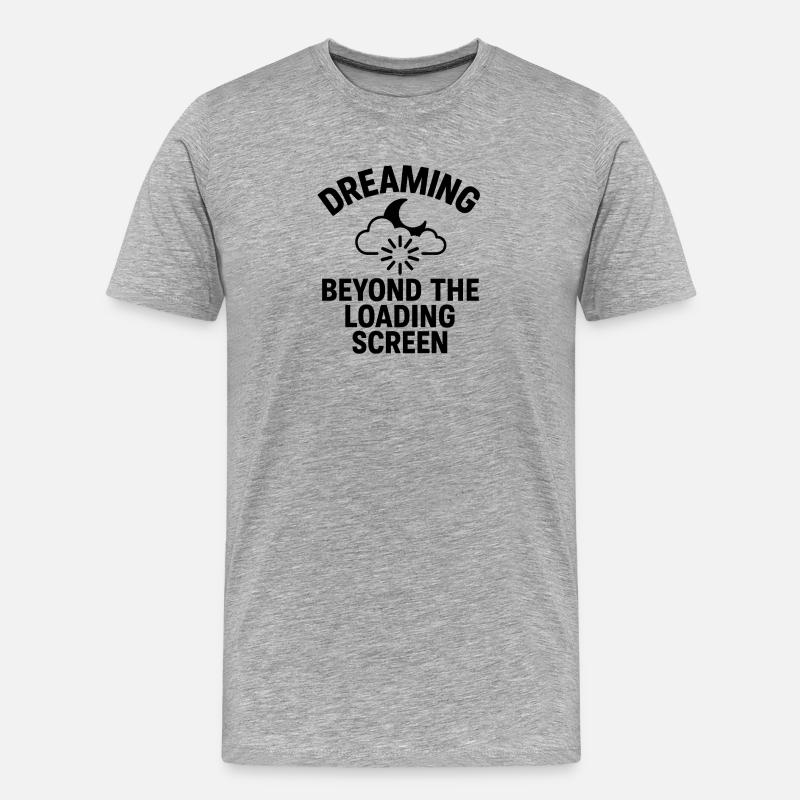 Dreaming Beyond Loading Screen - Männer Premium Bio T-Shirt - Grau meliert