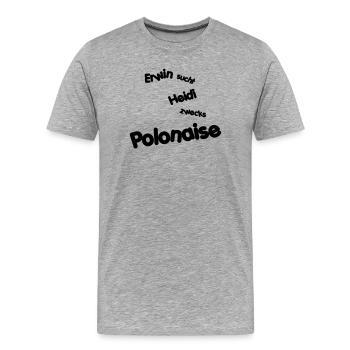 Erwin Heidi Polonaise - Männer Premium Bio T-Shirt - Grau meliert - Vorne - Damien (186cm)