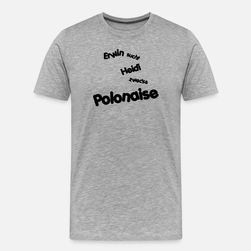 Erwin Heidi Polonaise - Männer Premium Bio T-Shirt - Grau meliert