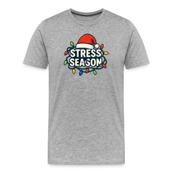 Saison stressante, Noël drôle, subtil - T-shirt bio Premium Homme - gris chiné - Devant - Damien (186cm)