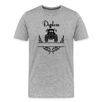 Dyplom Tractor – Namensraum - Männer Premium Bio T-Shirt - Grau meliert - Vorne - Damien (186cm)